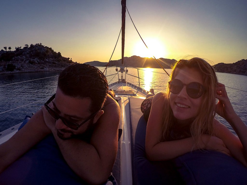 Çomçalık Koyu Bozburun teknede gunbatimi